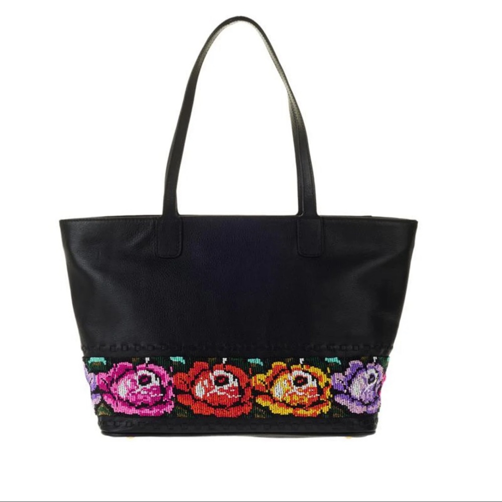 Clever Carriage Leather Handbeaded Shopper